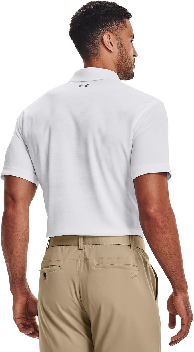 Under Armour Men's Tech Golf Polo , White (100)/Graphite, Large