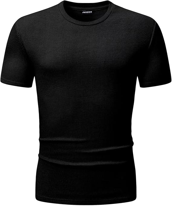 JMIERR Men's Casual T-Shirt Short Sleeve Waffle Crewneck T Shirts Soft Hawaiian Workout Beach Tees